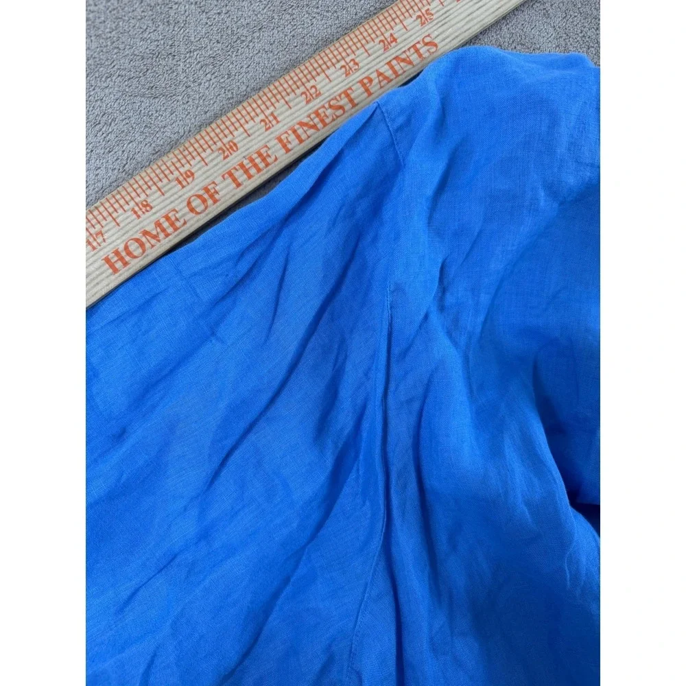 J.Jill Love Linen shirt Womens size 3X Blue 100% Linen Top Long sleeve EUC‎